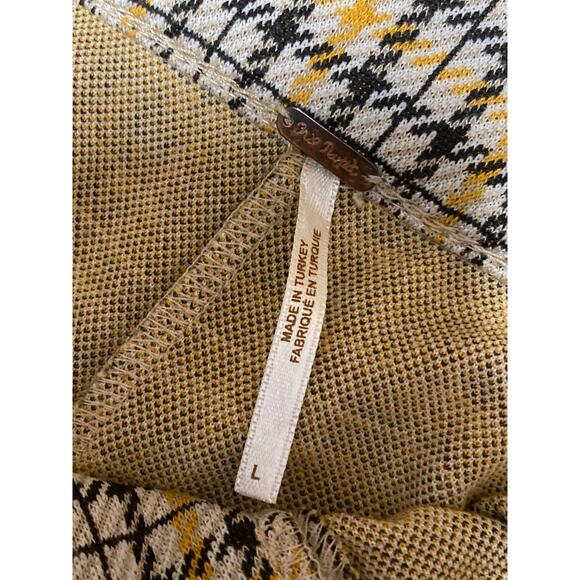 Free People Posey Plaid Women's Multicolor Barrell Tapered Trousers Pants Size L - Picture 5 of 6